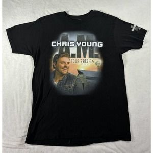 Chris Young 2013-2014 A.M. Tour Black Men's Large T-Shirt